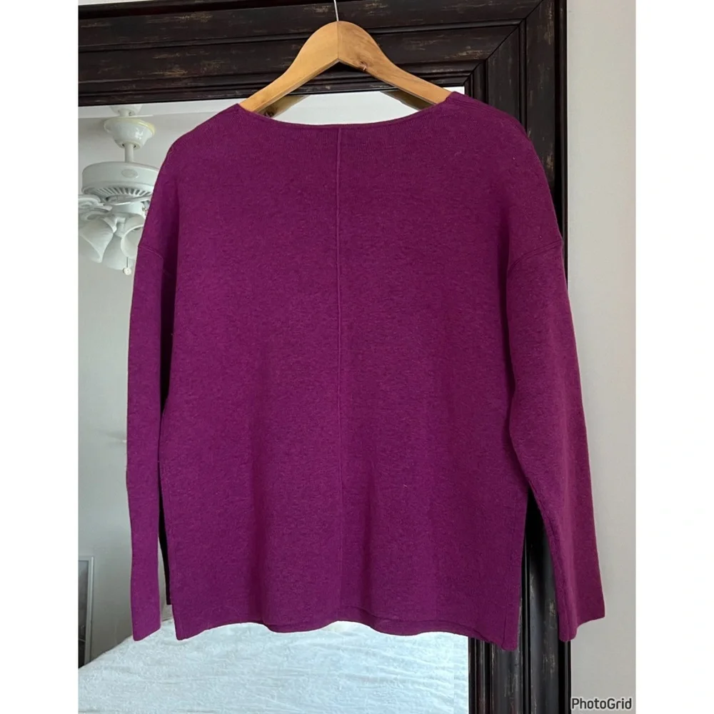 J. Jill Women's V-Neck Majestic Pink Saphire Sweater Sz M Excellent Condition - Picture 3 of 7